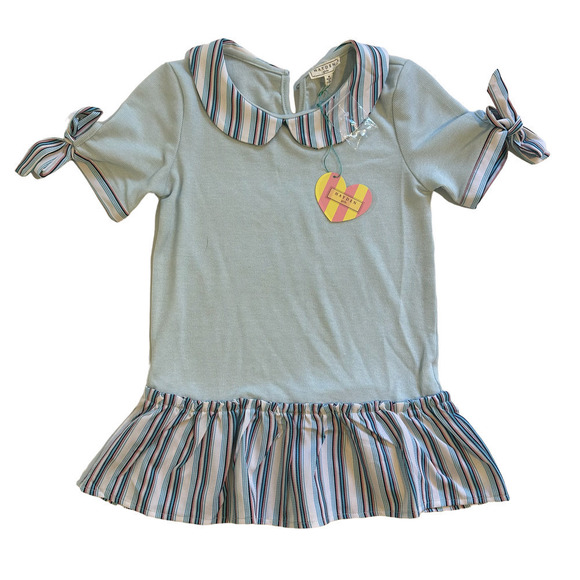 Nwt Hayden Girls Striped Ruffle Tie-Sleeve Top Size Medium - Picture 1 of 6